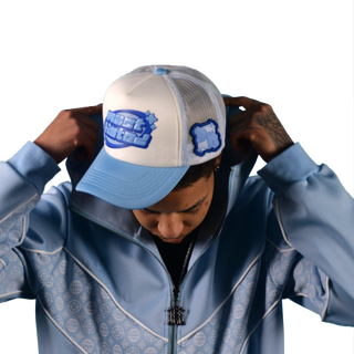 Baby Blue Puff Trucker